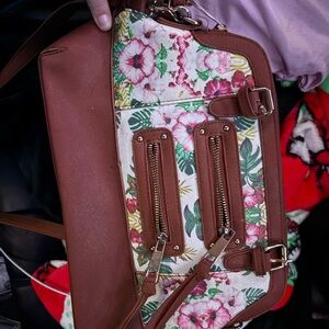A cute brown floral bag